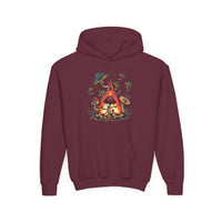 Mushroom Campfire Kids Hooded Sweatshirt