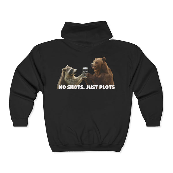 303SoBar "No Shots, Just Plots" Unisex Full Zip Hooded Sweatshirt