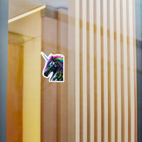 Cyber Rainbow Unicorn Sticker — Kiss-Cut Vinyl Decal