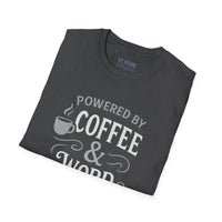 Powered by Coffee & Word Wizardry Unisex T-Shirt