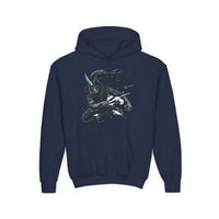 Dark Unicorn Cat Kids Hooded Sweatshirt