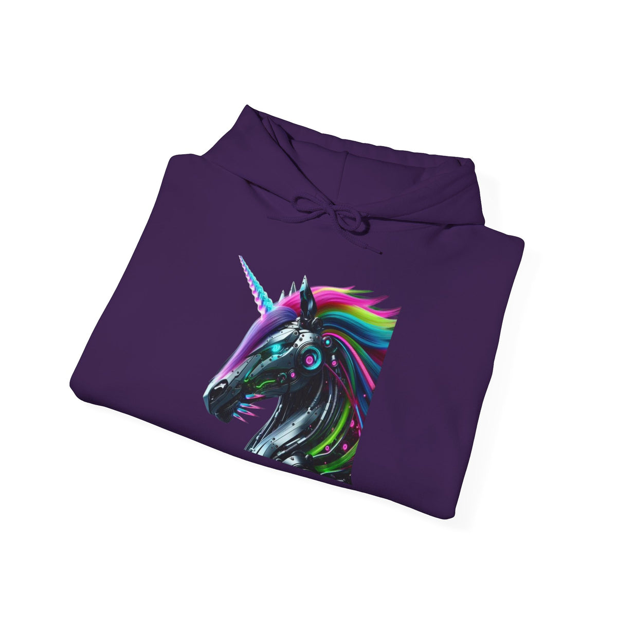 Robo Rainbow Unicorn Unisex Hooded Sweatshirt