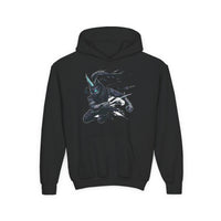 Dark Unicorn Cat Kids Hooded Sweatshirt