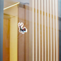 Robotic Reindeer & Sleigh Kiss-Cut Vinyl Sticker — Festive Holiday Decal