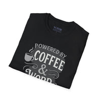Powered by Coffee & Word Wizardry Unisex T-Shirt