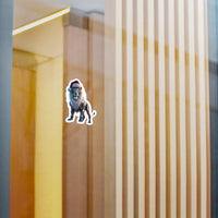 Robotic Lion Sticker — Christmas Santa Hat Vinyl Decal (Kiss-Cut)