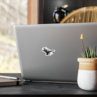 Ninja Cat Kiss-Cut Vinyl Decal — Cyberpunk Martial Arts Sticker for Laptops, Water Bottles & Windows
