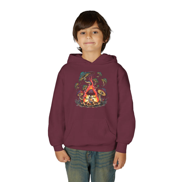 Mushroom Campfire Kids Hooded Sweatshirt