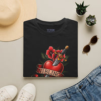Nibling Heart Tattoo T‑Shirt — Vintage Dagger & Rose Graphic Tee
