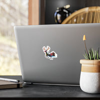 Robotic Reindeer & Sleigh Kiss-Cut Vinyl Sticker — Festive Holiday Decal