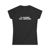 303Sobar "0% Alcohol 100% Awesome" Sloth Women's Tshirt