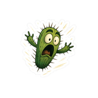 Scared Cactus Sticker - Kiss-Cut Vinyl Decal for Laptops, Water Bottles & Windows