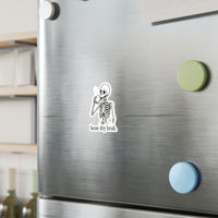 Bone Dry Bruh Sticker — Skeleton Coffee Kiss-Cut Vinyl Decal