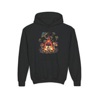 Mushroom Campfire Kids Hooded Sweatshirt