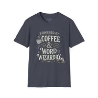 Powered by Coffee & Word Wizardry Unisex T-Shirt