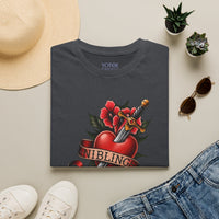 Nibling Heart Tattoo T‑Shirt — Vintage Dagger & Rose Graphic Tee