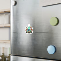 Mushroom Campfire Vinyl Sticker — Psychedelic Fungi Kiss-Cut Decal
