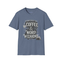 Powered by Coffee & Word Wizardry Unisex T-Shirt