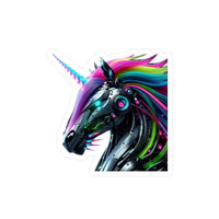 Cyber Rainbow Unicorn Sticker — Kiss-Cut Vinyl Decal