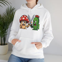 Mushroom vs. Cactus Unisex Hooded Sweatshirt