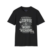 Powered by Coffee & Word Wizardry Unisex T-Shirt