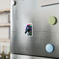 Cyber Rainbow Unicorn Sticker — Kiss-Cut Vinyl Decal
