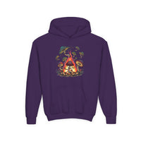 Mushroom Campfire Kids Hooded Sweatshirt