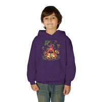 Mushroom Campfire Kids Hooded Sweatshirt