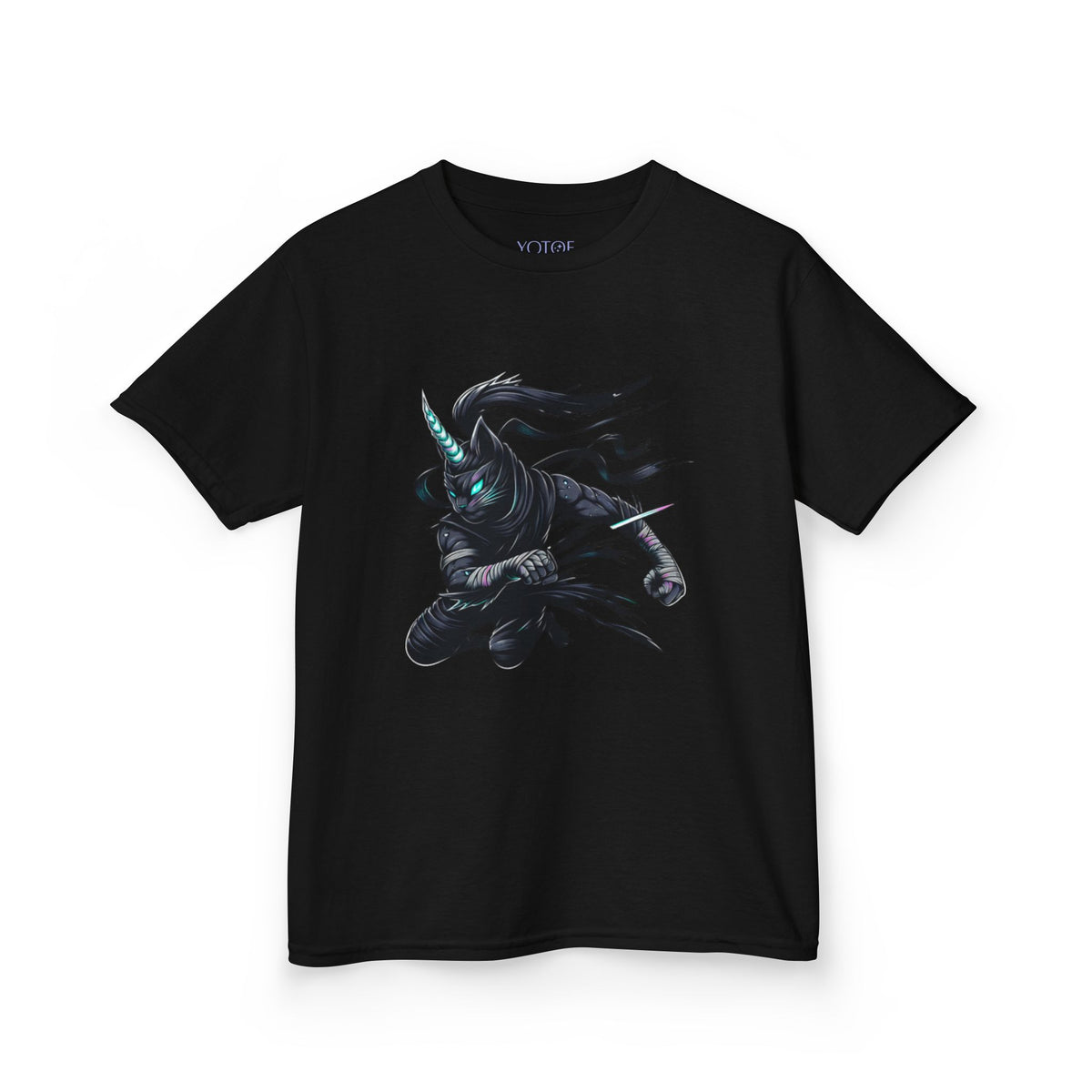Dark Ninja Cat Kids Tshirt