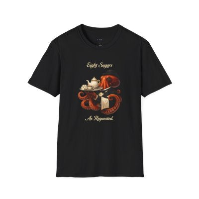 Butler Octopus Unisex T-Shirt — "Eight Sugars As Requested"